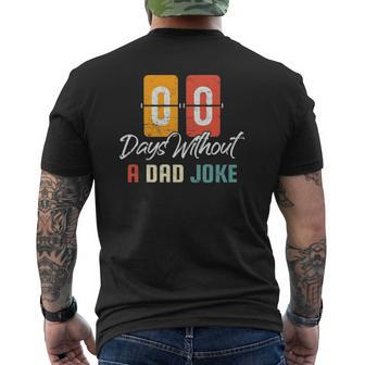 Zero Days Without A Dad Joke Mens Back Print T-shirt | Mazezy