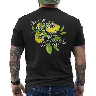 Zest Is Yet To Come Lemons And Leaves Cute Men's T-shirt Back Print - Monsterry
