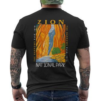 Zion National Park Utah Vintage The Narrows Vintage Mens Back Print T-shirt - Thegiftio UK
