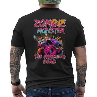 Zombie Monster Truck The Smashing Dead Men's T-shirt Back Print - Seseable