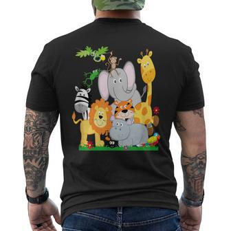 Zoo Animals Wildlife Birthday Party A Day At The Zoo Men's T-shirt Back Print - Monsterry AU