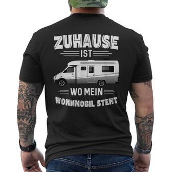 Zuhause Ist Wo Mein Caravan Steht Campingplatz Geboren T-Shirt mit Rückendruck - Seseable