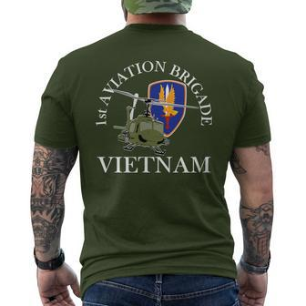 1St Aviation Brigade Vietnam Veteran The Golden Hawks Xmas Men's T-shirt Back Print - Monsterry