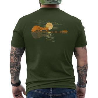 Acoustic Guitar Lake Player Nature Birthday Christmas Men's T-shirt Back Print - Monsterry UK