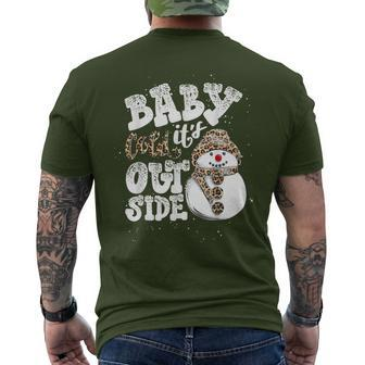 Baby It's Cold Outside Leopard Print Christmas Men's T-shirt Back Print - Monsterry CA