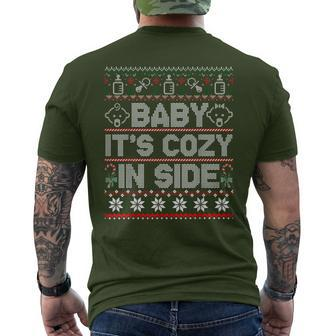 Baby It's Cozy Inside Christmas Ugly Sweater Men's T-shirt Back Print - Monsterry AU