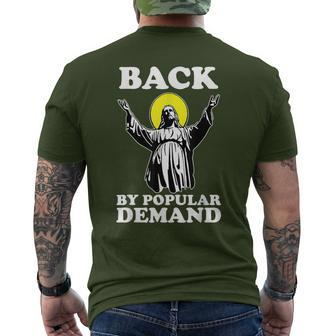 Back By Popular Demand Christmas Jesus Religious Christian Men's T-shirt Back Print - Monsterry CA