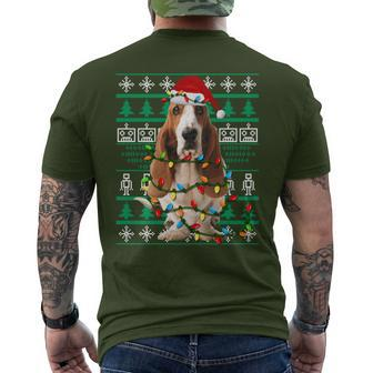 Basset Hound Dog Christmas Ugly Christmas Sweater Men's T-shirt Back Print - Seseable