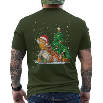 Bearded Dragon Santa Hat Animal Ugly Sweater Christmas Cute Men's T-shirt Back Print - Monsterry DE
