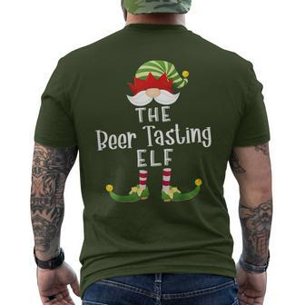 Beer Tasting Elf Group Christmas Pajama Party Men's T-shirt Back Print - Monsterry DE