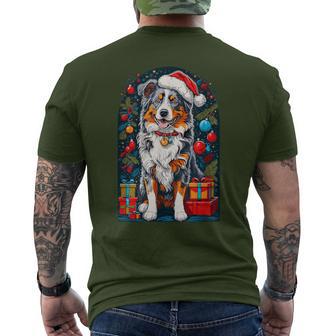 Berger Australien Avec Bonnet De Père Noël Xmas T-shirt imprimé au dos - Cadeauxyz
