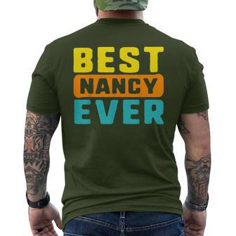 Best Nancy Ever Vintage Name Birthday Present Name Christmas Men's T-shirt Back Print - Seseable