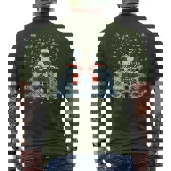 Biker Santa Claus On Motorcycle Christmas Biking Ride Men's T-shirt Back Print - Monsterry