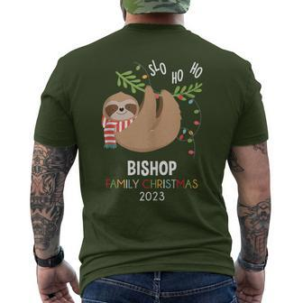 Bishop Family Name Bishop Family Christmas Men's T-shirt Back Print - Seseable