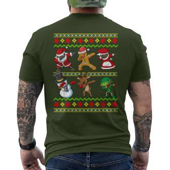 Black African American Squad Santa Claus Mrs Claus Christmas Men's T-shirt Back Print - Monsterry DE