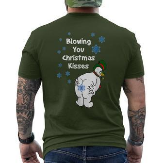 Blowing You Christmas Kisses Christmas Snowman Xmax Men's T-shirt Back Print - Seseable