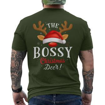 Bossy Christmas Deer Pjs Xmas Family Matching Men's T-shirt Back Print - Monsterry UK