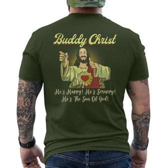 Buddy A Christ Christmas He Happy Scrappy The Son Of God Men's T-shirt Back Print - Thegiftio UK