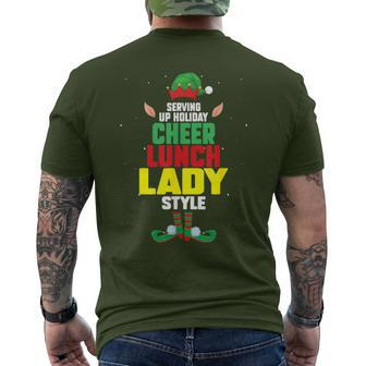 Cafeteria Crew School Worker Lunch Lady Christmas Men's T-shirt Back Print - Seseable