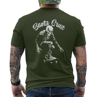 California City Santa Cruz Skeleton Surfing Skateboard Men's T-shirt Back Print - Monsterry UK