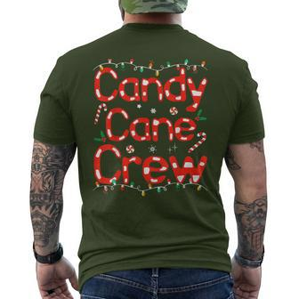 Candy Cane Crew Christmas Candy Cane Lover Xmas Pajama Men's T-shirt Back Print - Seseable