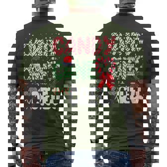 Candy Cane Crew Christmas Sweet Candy Merry Xmas Men's T-shirt Back Print | Mazezy