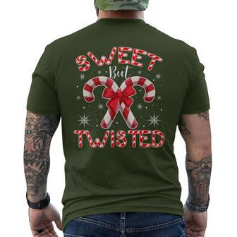 Candy Cane Sweet But Twisted Merry Christmas Men's T-shirt Back Print - Monsterry