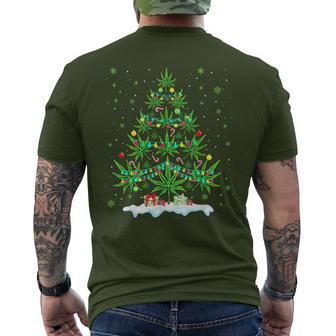 Cannabis Christmas Tree Xmas Smoking Weed Marijuana Men's T-shirt Back Print - Monsterry UK