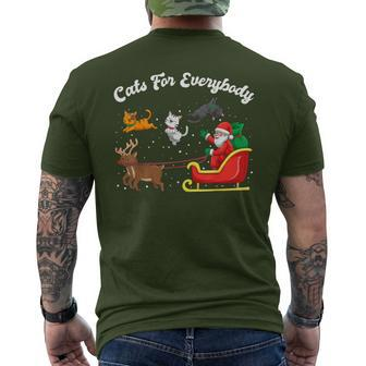 Cats For Everybody Cat Santa Christmas Merry Catmas Men's T-shirt Back Print | Mazezy
