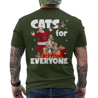 Cats For Everyone Christmas Tree Santa Xmas Pajamas Matching Men's T-shirt Back Print - Seseable