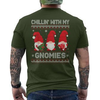 Chillin With My Gnomies Christmas Pamajas Family Xmas Men's T-shirt Back Print - Monsterry AU