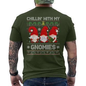 Chillin With My Gnomies Christmas Family Friend Gnomes Men's T-shirt Back Print - Thegiftio UK