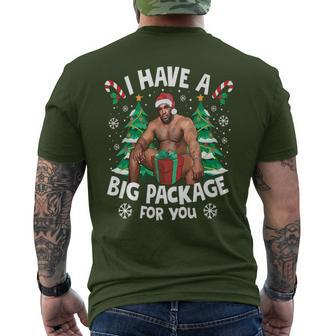 Christmas I Have A Big Package For You Naughty Big Black Guy Men's T-shirt Back Print - Seseable