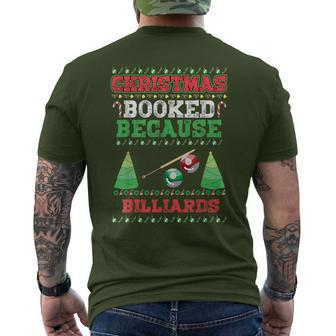Christmas Booked Because Billiards Sport Lover Xmas Men's T-shirt Back Print - Seseable