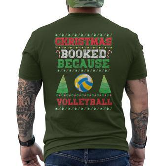 Christmas Booked Because Volleyball Sport Lover Xmas Men's T-shirt Back Print - Seseable