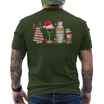 Christmas Cocktail Espresso Martini Drinking Party Bartender Men's T-shirt Back Print | Mazezy