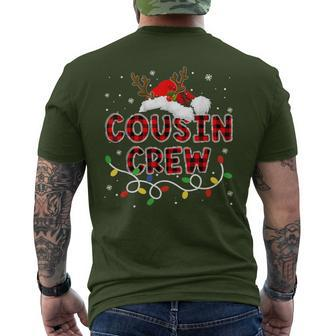 Christmas Cousin Crew Buffalo Plaid Family Xmas Pajamas Pjs Men's T-shirt Back Print - Seseable