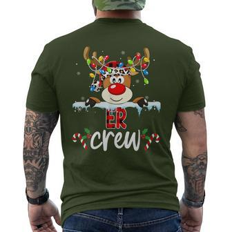 Christmas Er Crew Red Plaid Reindeer Lights Xmas Holiday Men's T-shirt Back Print - Monsterry CA