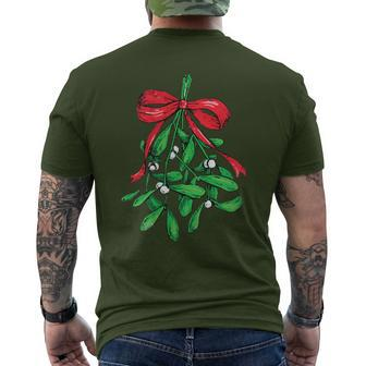 Christmas Mistletoe Below The Belt Xmas Humor Men's T-shirt Back Print - Monsterry