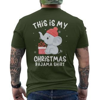 This Is My Christmas Pajama Baby Elephant Hat Xmas Men's T-shirt Back Print - Monsterry