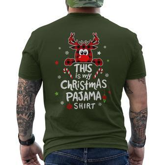 This Is My Christmas Pajama Christmas Reindeer Men's T-shirt Back Print - Seseable