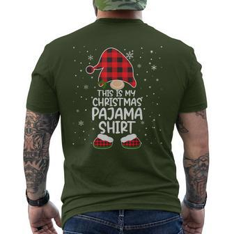 This Is My Christmas Pajama Gnome Xmas Red Plaid Men's T-shirt Back Print - Monsterry DE