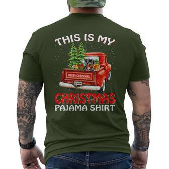 This Is My Christmas Pajama Rottweiler Truck Red Men's T-shirt Back Print - Seseable
