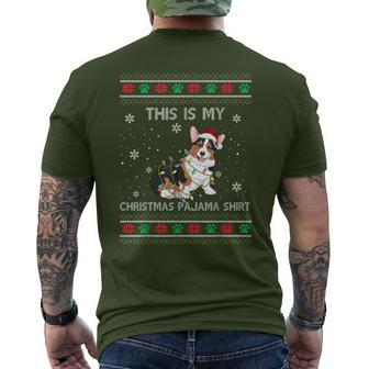 This Is My Christmas Pajama Tricolor Corgi Pjs Xmas Men's T-shirt Back Print - Monsterry