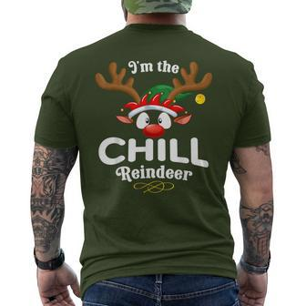 Christmas Pjs Chill Xmas Reindeer Matching Men's T-shirt Back Print - Monsterry DE