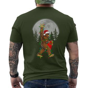 Christmas Sasquatch Rock Roll Carrying Bag Bigfoot Men's T-shirt Back Print - Thegiftio UK