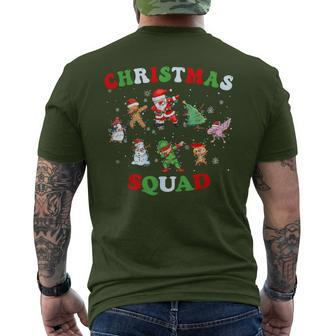 Christmas Squad Dabbing Santa Claus Elf Family Matching Pjs Men's T-shirt Back Print | Mazezy