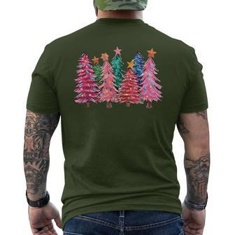 Christmas Tree With Led Light Pine Tree Xmas Light Camping Men's T-shirt Back Print - Monsterry AU