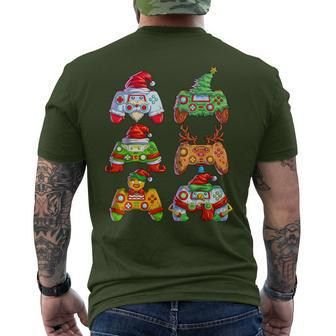 Christmas Video Game Controller Santa Hat Christmas Gamer Men's T-shirt Back Print - Thegiftio UK