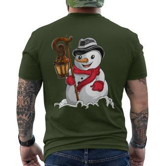 Christmas Winter Cartoon Snowman Men's T-shirt Back Print - Monsterry DE